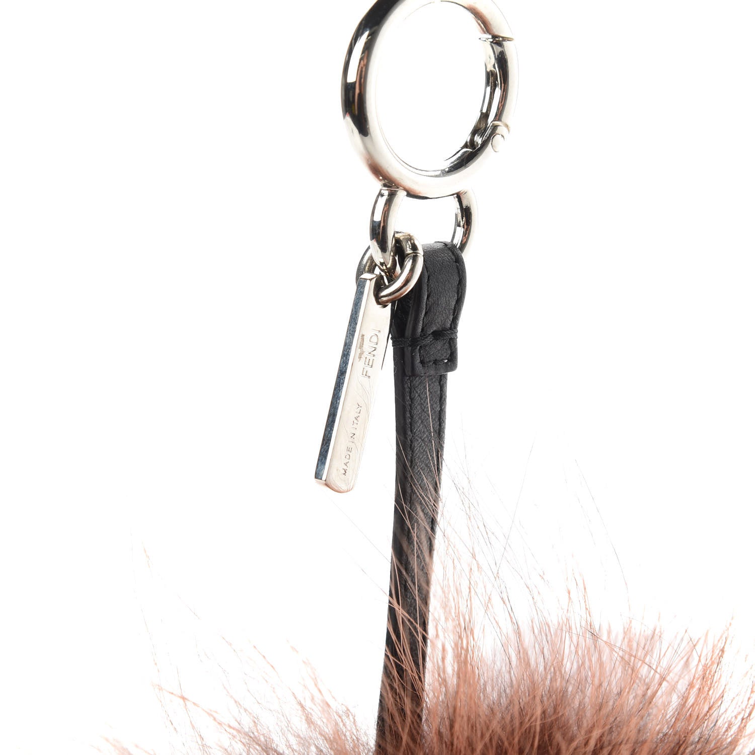 Fendi Fox Mink Rabbit Fur Vitello Flamingo Archy Monster Bag Bug Charm Cipria Multicolor Black 3 of 4