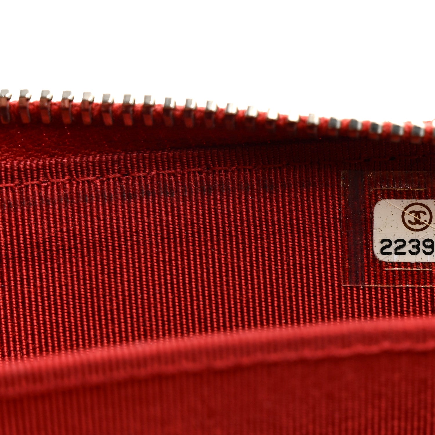 Chanel Caviar Chevron Quilted Zip Around Coin Purse Red 7 of 8