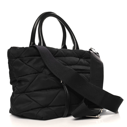 Prada Re-Nylon Nappa Triangle Quilted Padded Small Double Handled Zip Tote Black 3 of 9