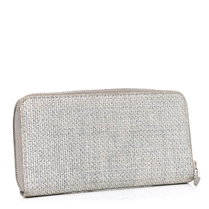 Chanel Canvas Deauville Zip Around Wallet Grey 3 of 11