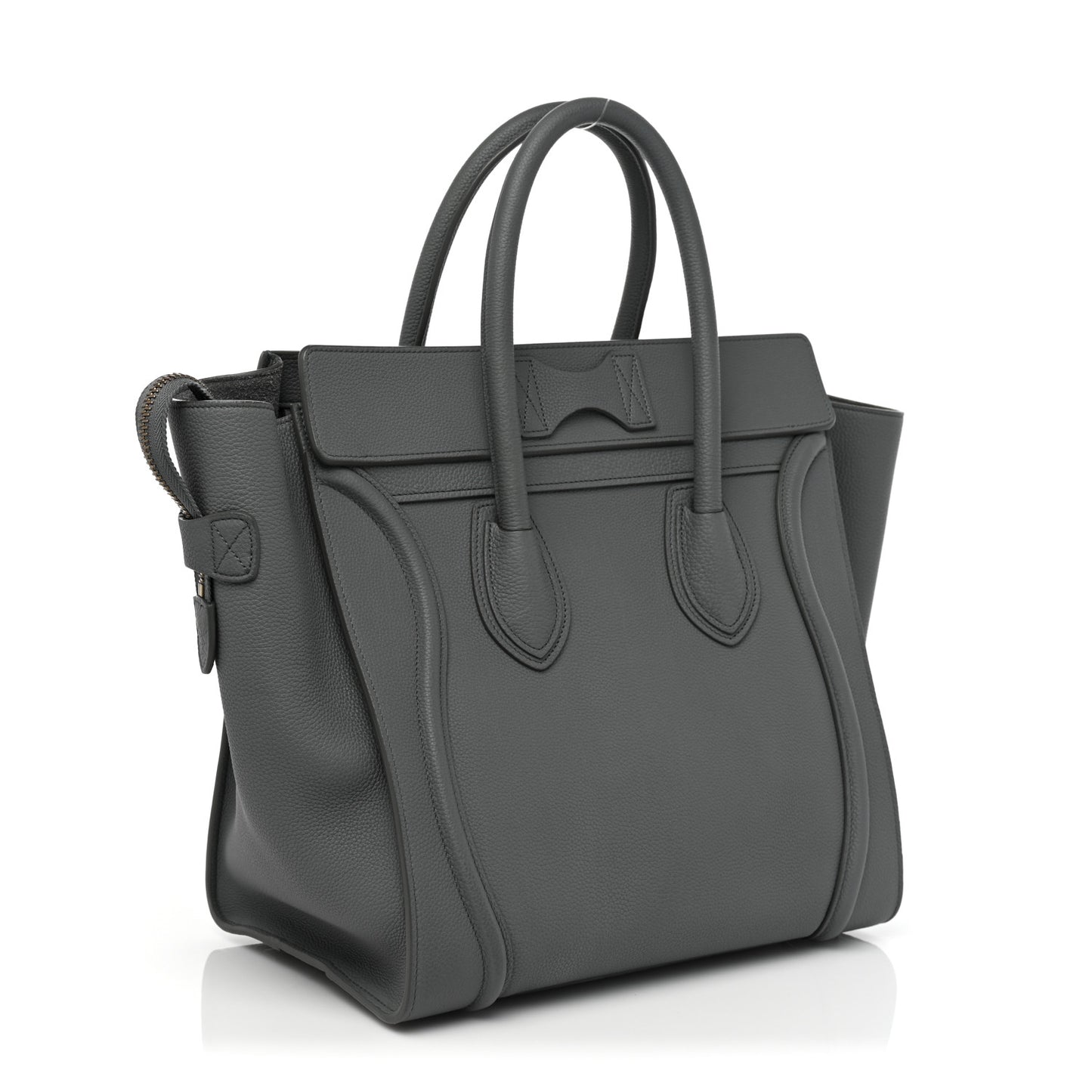 Drummed Calfskin Mini Luggage Kohl