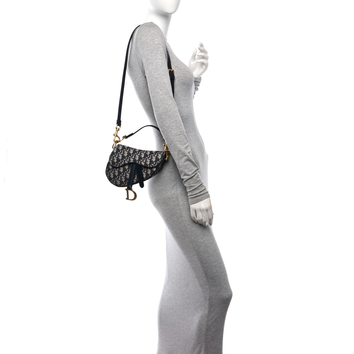 Christian Dior Oblique Mini Saddle Bag With Strap Blue 2 of 10