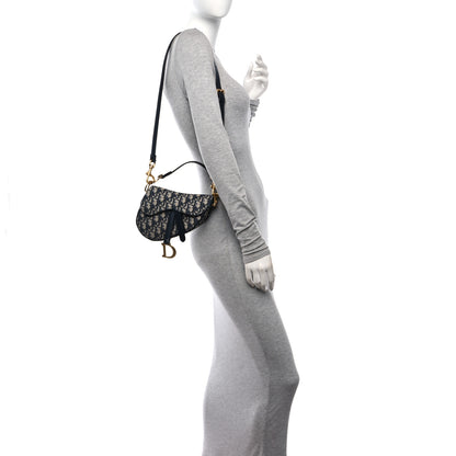 Christian Dior Oblique Mini Saddle Bag With Strap Blue 2 of 10