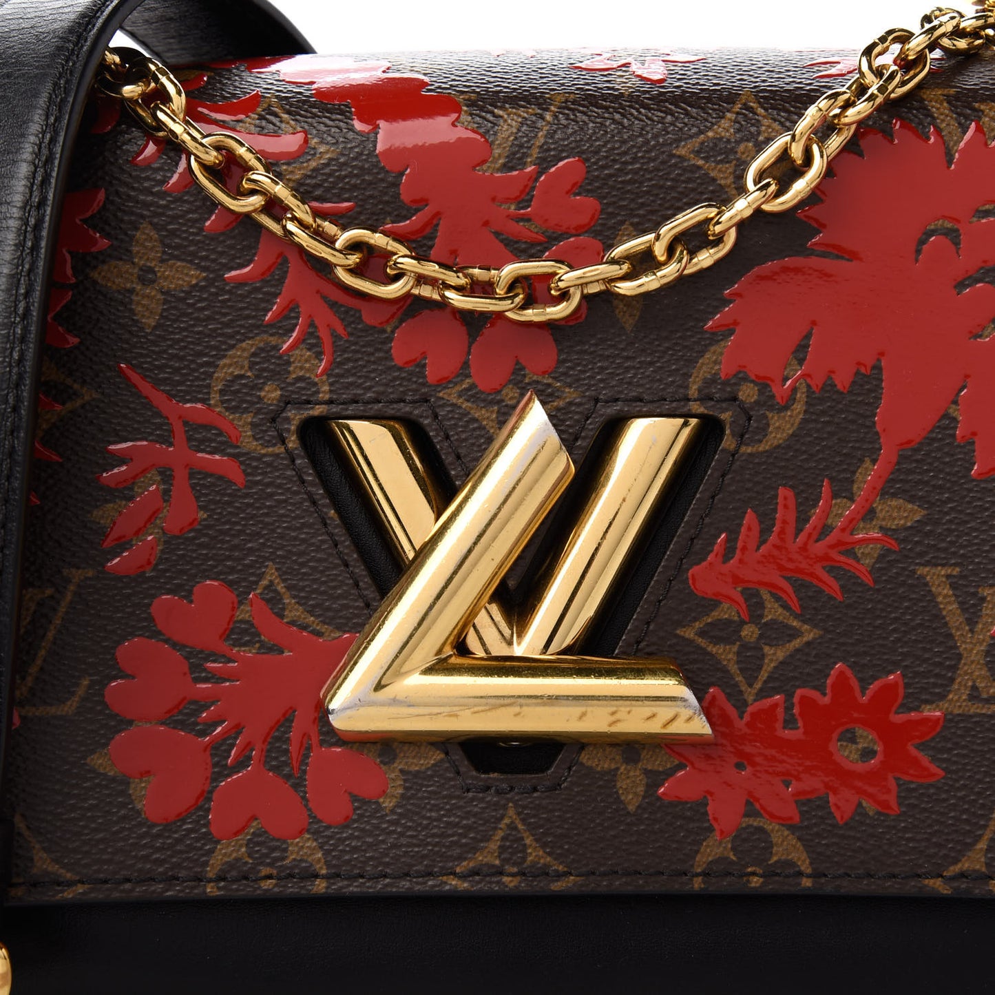 Calfskin Monogram Blossom Twist MM Rouge