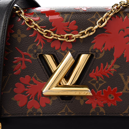 Louis Vuitton Calfskin Monogram Blossom Twist MM Rouge 10 of 11