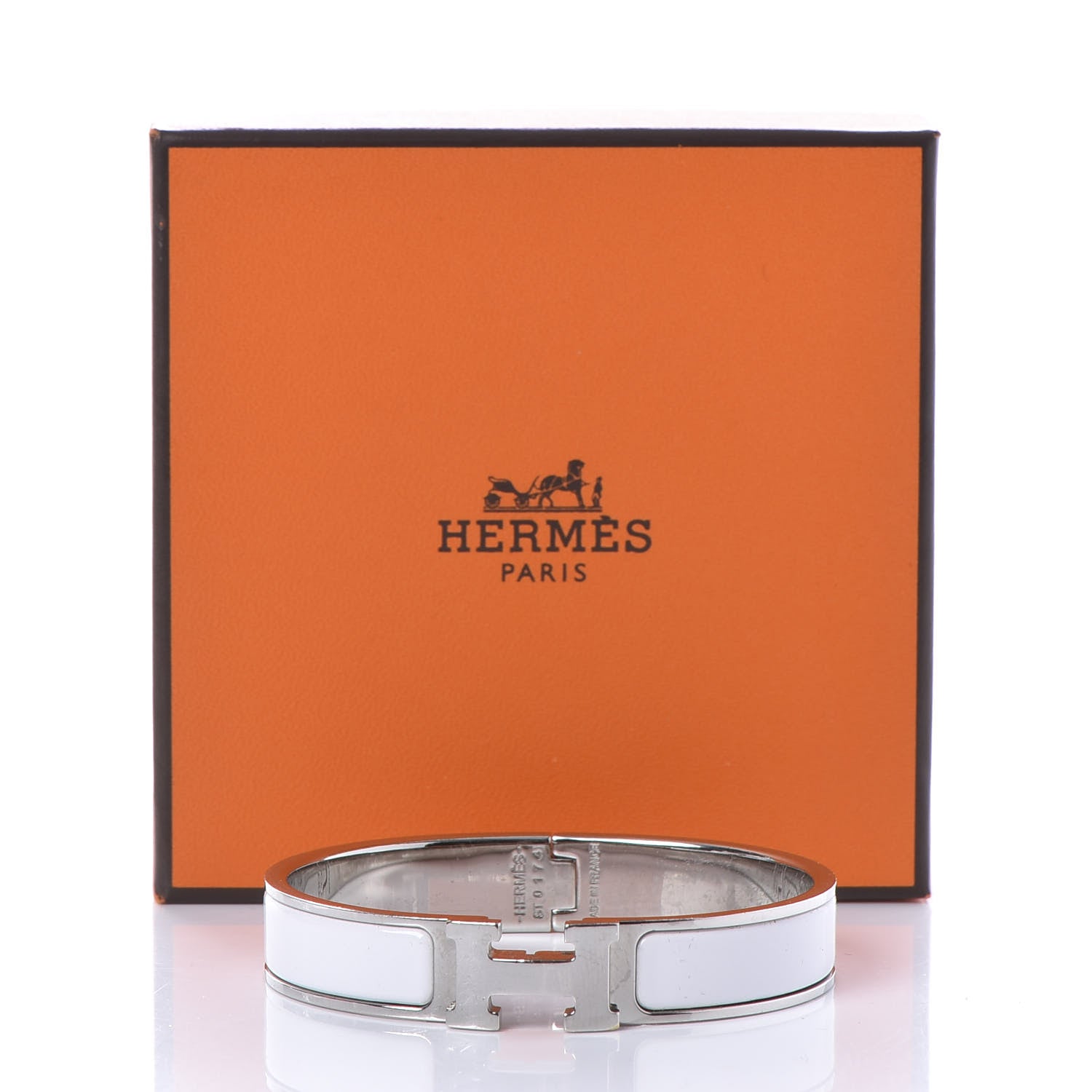 Hermes Enamel Narrow Clic Clac H Bracelet GM White 6 of 6