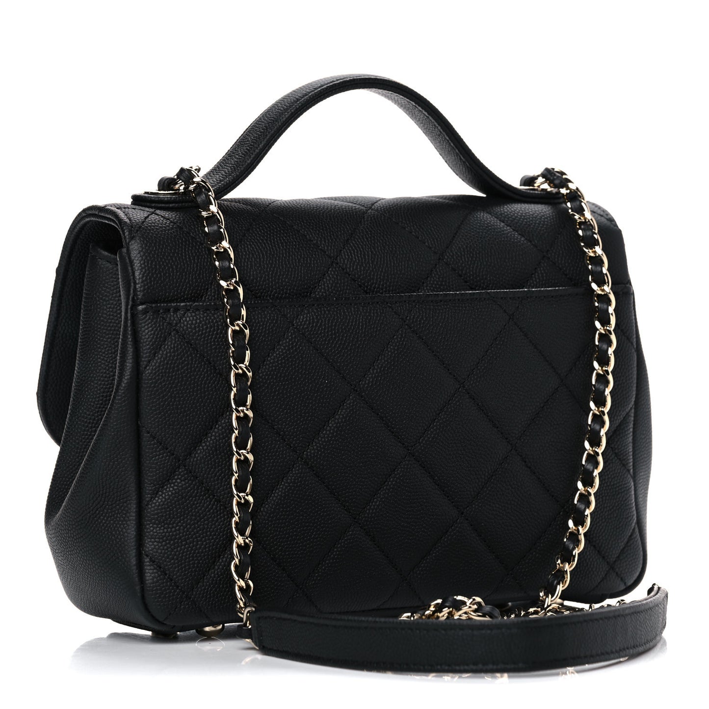Caviar Quilted Small Business Affinity Flap Black