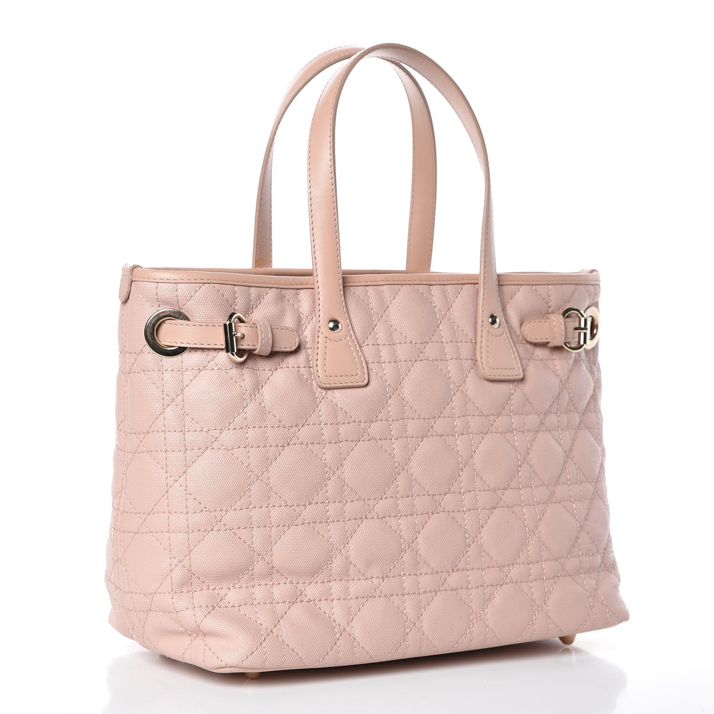 Coated Canvas Cannage Mini Panarea Tote Light Pink