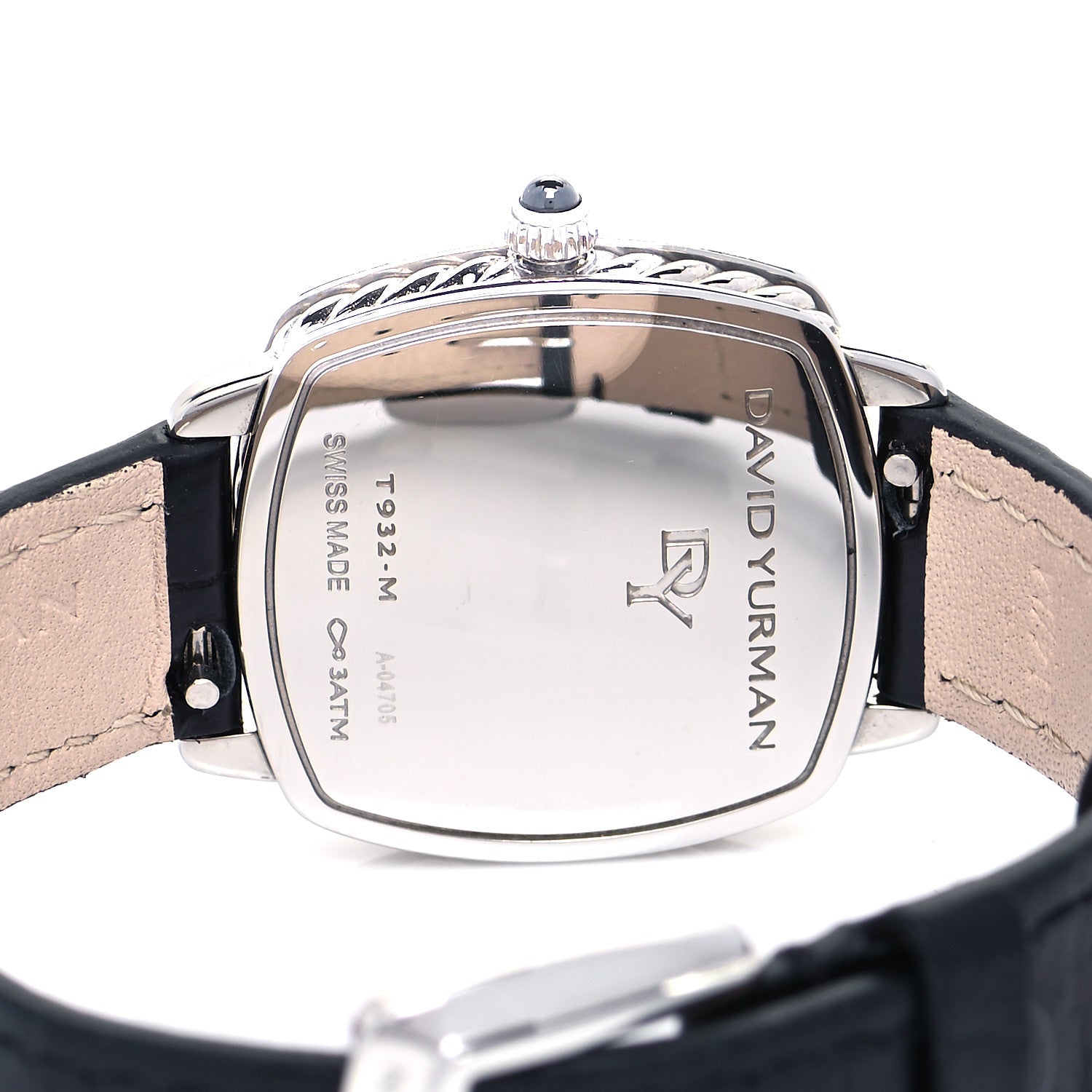 David Yurman Stainless Steel Alligator Diamond 27mm Albion Quartz Watch Black 4 of 5