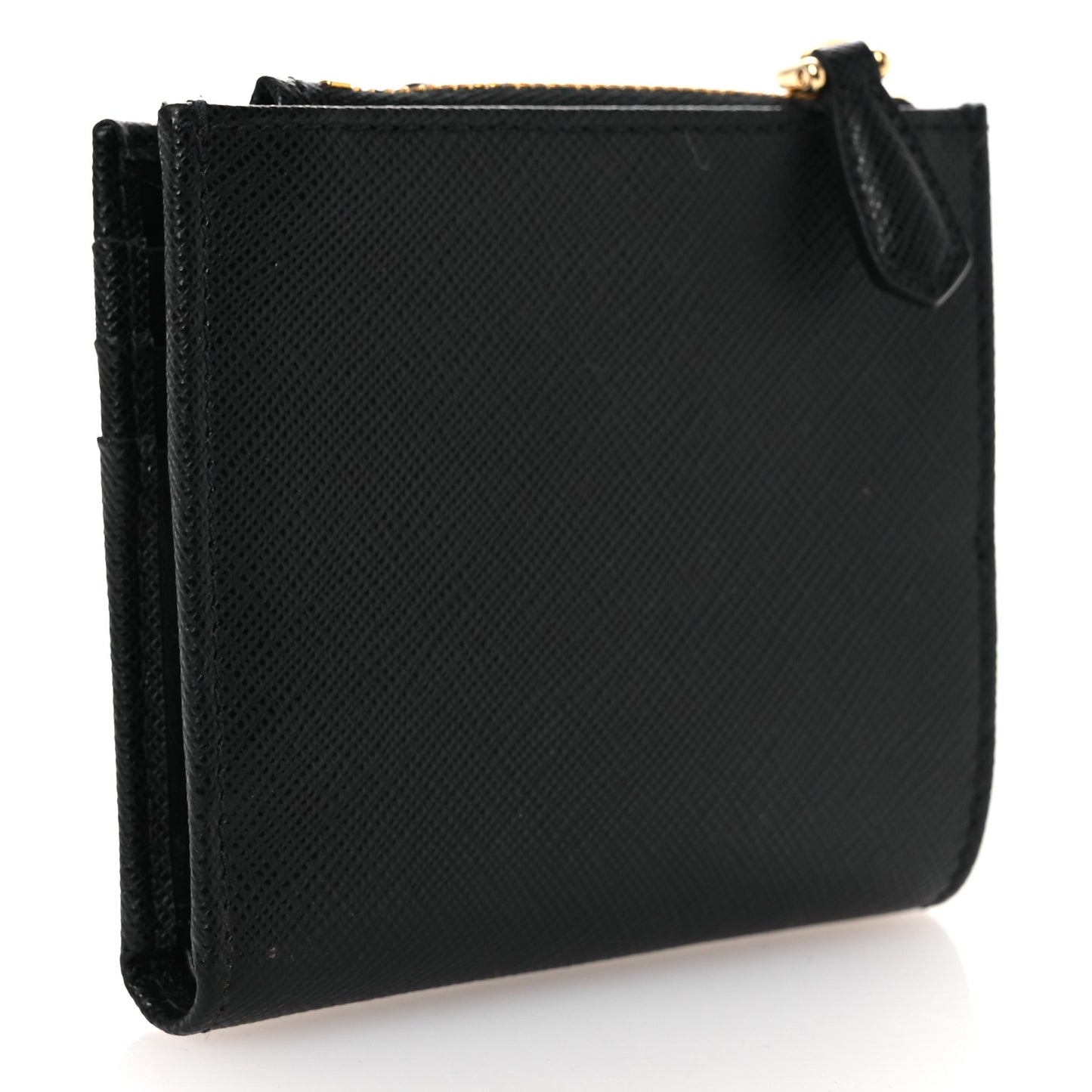Saffiano Small Triangle Wallet Black