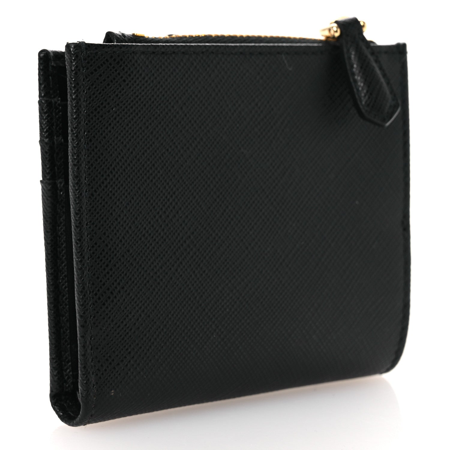 Prada Saffiano Small Triangle Wallet Black 3 of 11