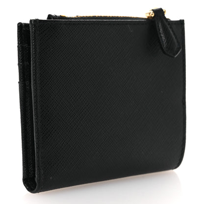 Prada Saffiano Small Triangle Wallet Black 3 of 11