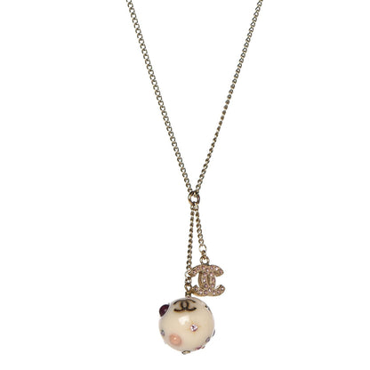 Chanel Crystal CC Ball Necklace Gold 1 of 4