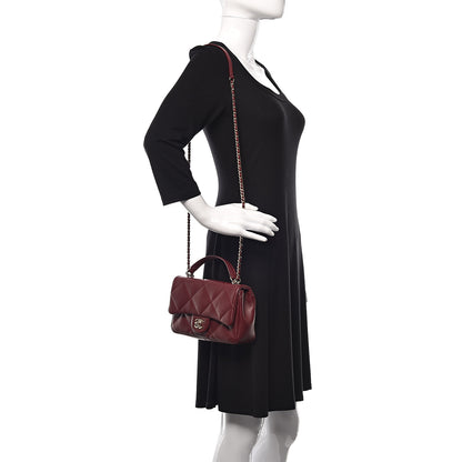 Chanel Lambskin Quilted CC Flap Bag Burgundy 2 of 10