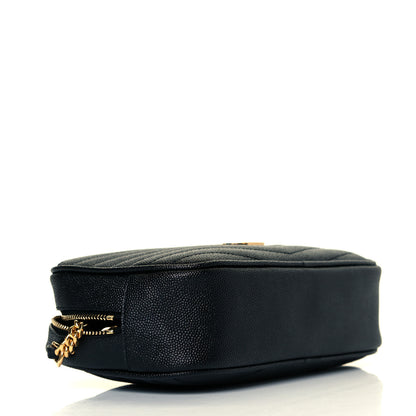Saint Laurent Grain De Poudre Matelasse Monogram Mini Lou Camera Bag Black 6 of 7