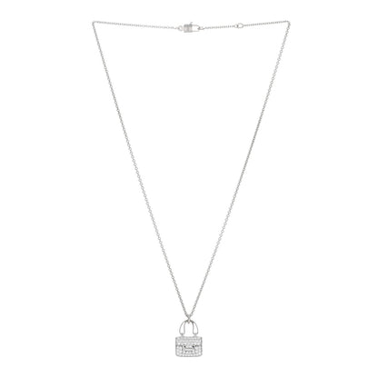 Hermes 18K White Gold Diamond Constance Amulettes Pendant Necklace 2 of 5