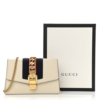 Gucci Calfskin Super Mini Sylvie Chain Shoulder Bag White 12 of 12
