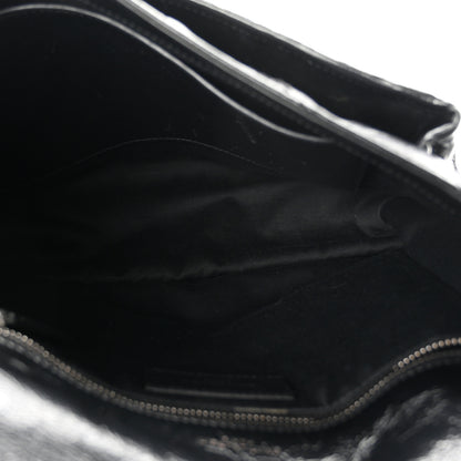 Saint Laurent Crinkled Calfskin Matelasse Monogram Medium Niki Chain Satchel Black 5 of 10
