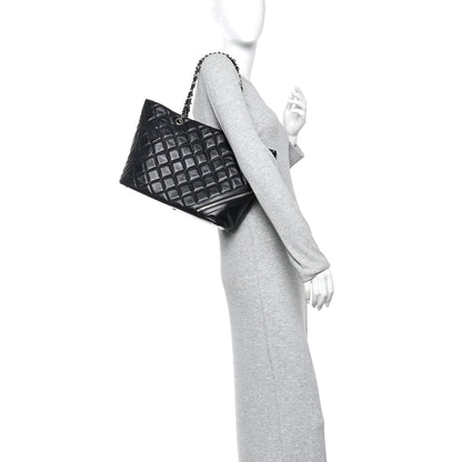 Chanel Aged Calfskin Quilted Large Cotton Club Tote Black 2 of 11