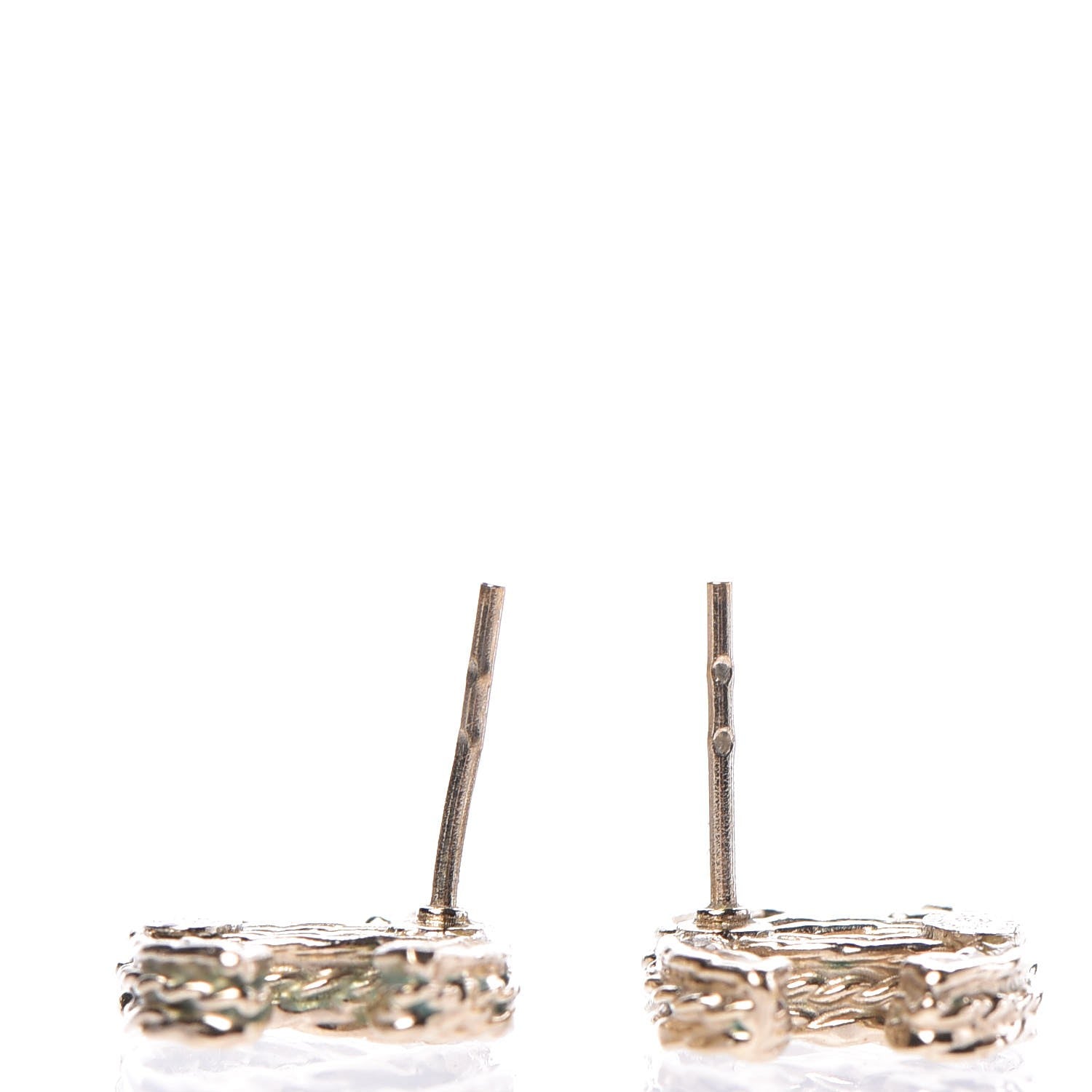 Chanel Crystal CC Earrings Light Gold 4 of 6
