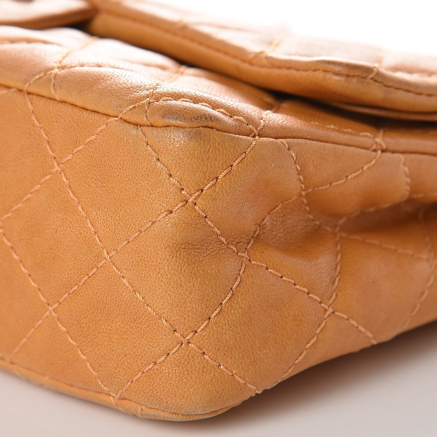 Glazed Lambskin Quilted Medium Bijoux Chain Double Flap Mango