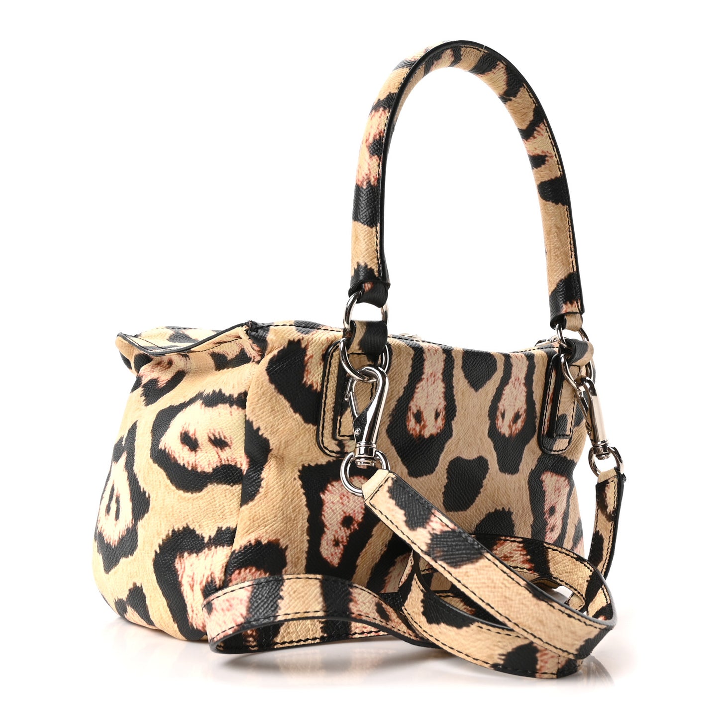 Calfskin Leopard Print Small Pandora Multicolor
