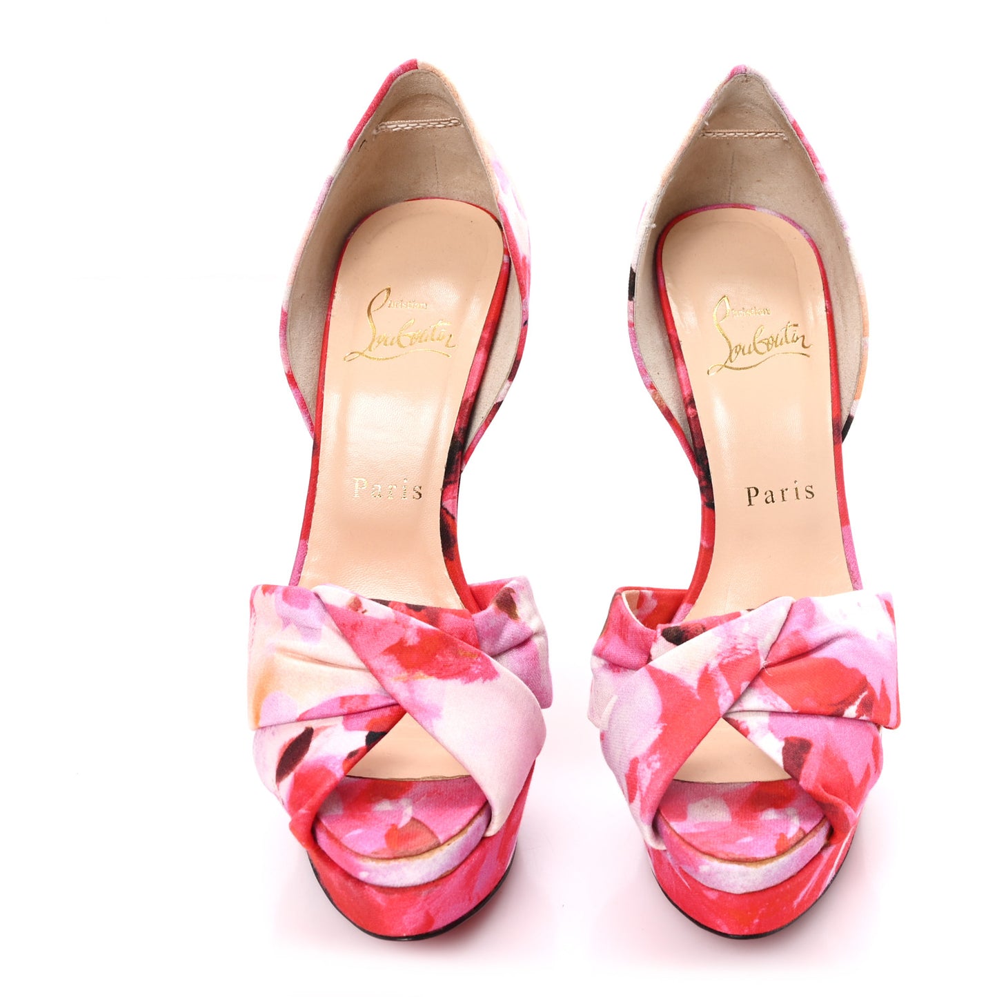 Fabric Volpi Popi Peep Toe 150 Platform Sandals 37.5 Pink