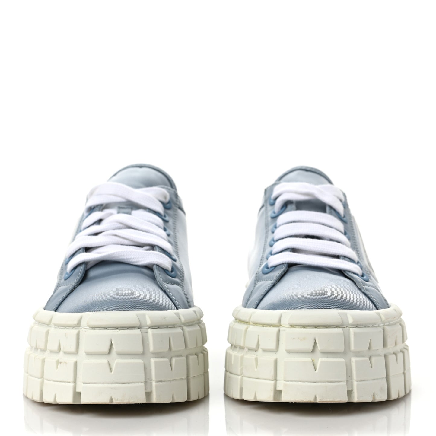 Re-Nylon Gabardine Triangle Logo Double Wheel 50mm Sneakers 40 Cielo