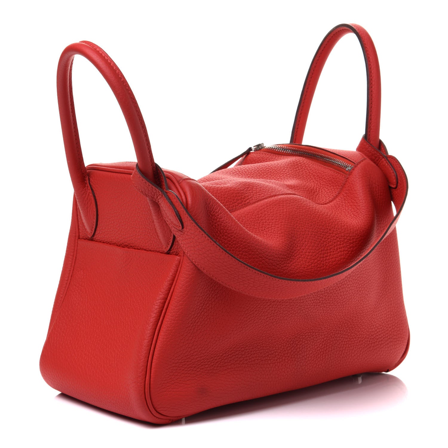 Hermes Taurillon Clemence Lindy 30 Rouge Tomate 3 of 11