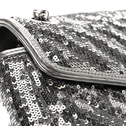 Gucci Sequin Matelasse Small GG Marmont Shoulder Bag Silver 12 of 15