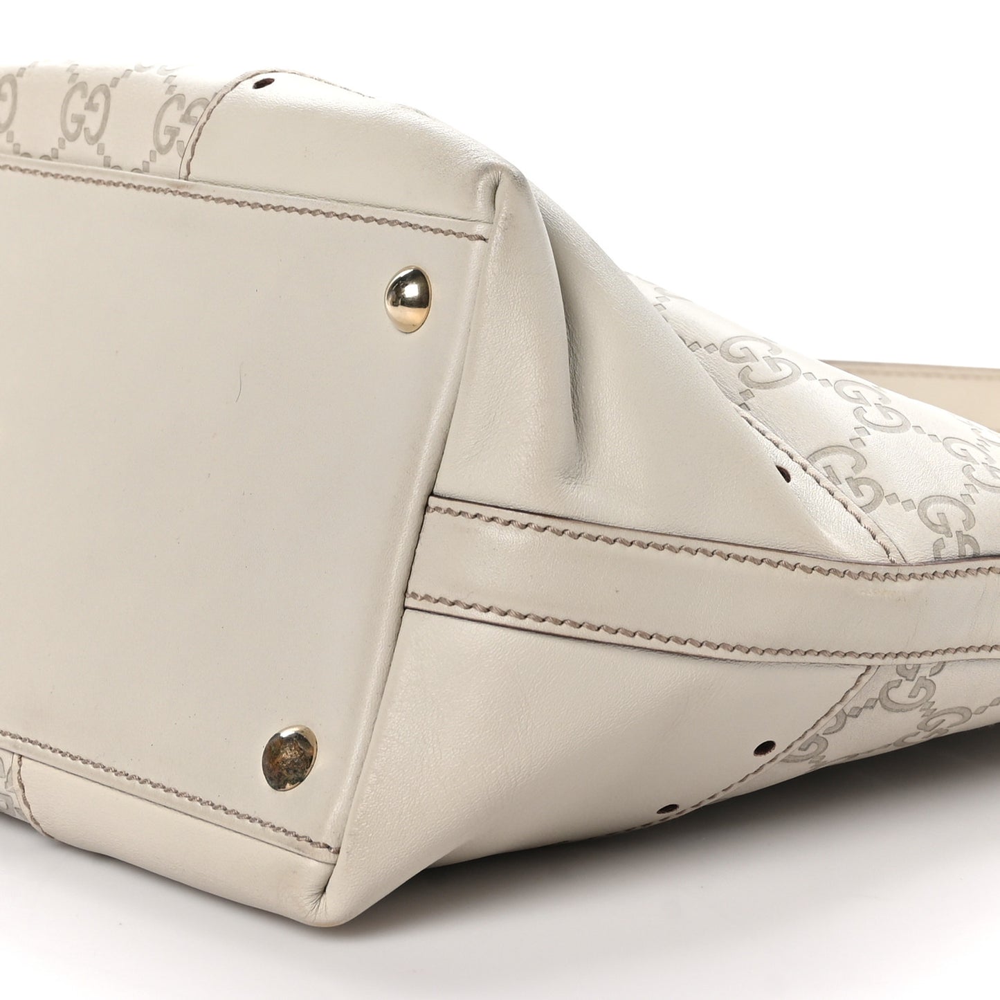 Guccissima Large Punch Tote Ivory