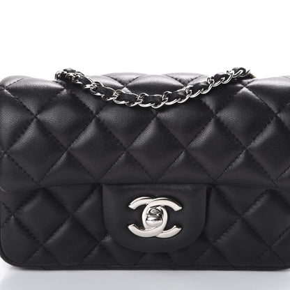 Chanel Lambskin Quilted Extra Mini Rectangular Flap Black 9 of 10