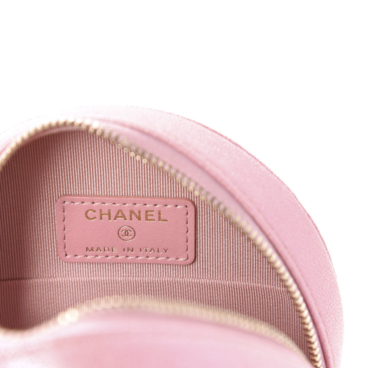 Chanel Iridescent Caviar Quilted Round Clutch With Chain Pink 8 of 11