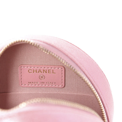 Chanel Iridescent Caviar Quilted Round Clutch With Chain Pink 8 of 11