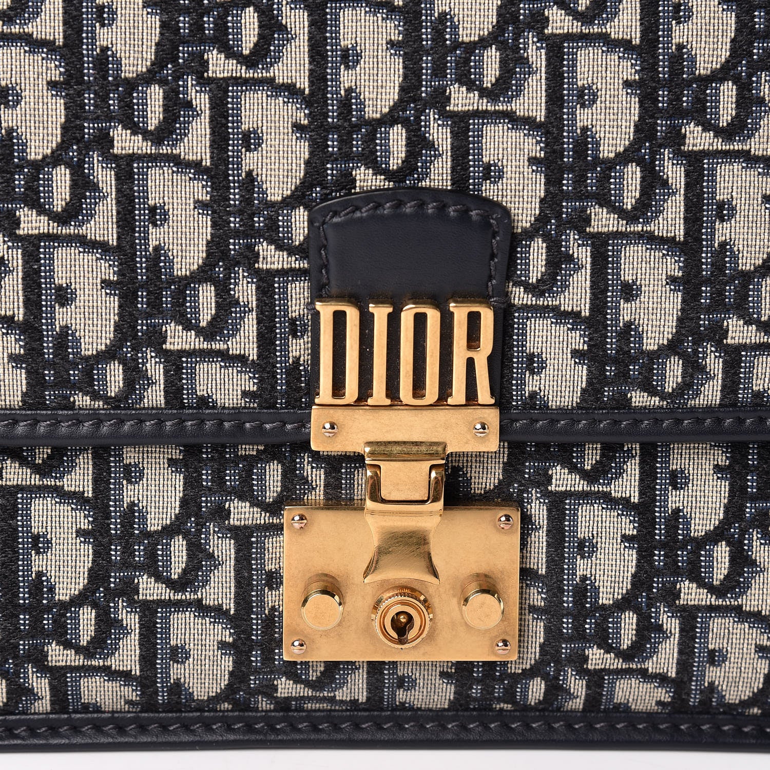 Christian Dior Oblique DiorAddict Flap Bag Navy Blue 8 of 16