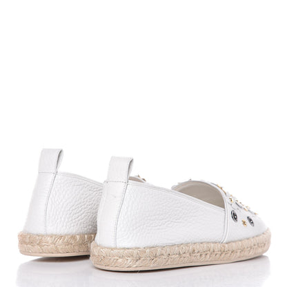 Louis Vuitton Calfskin Tropical Bloom Espadrille Flat 38 White 4 of 11