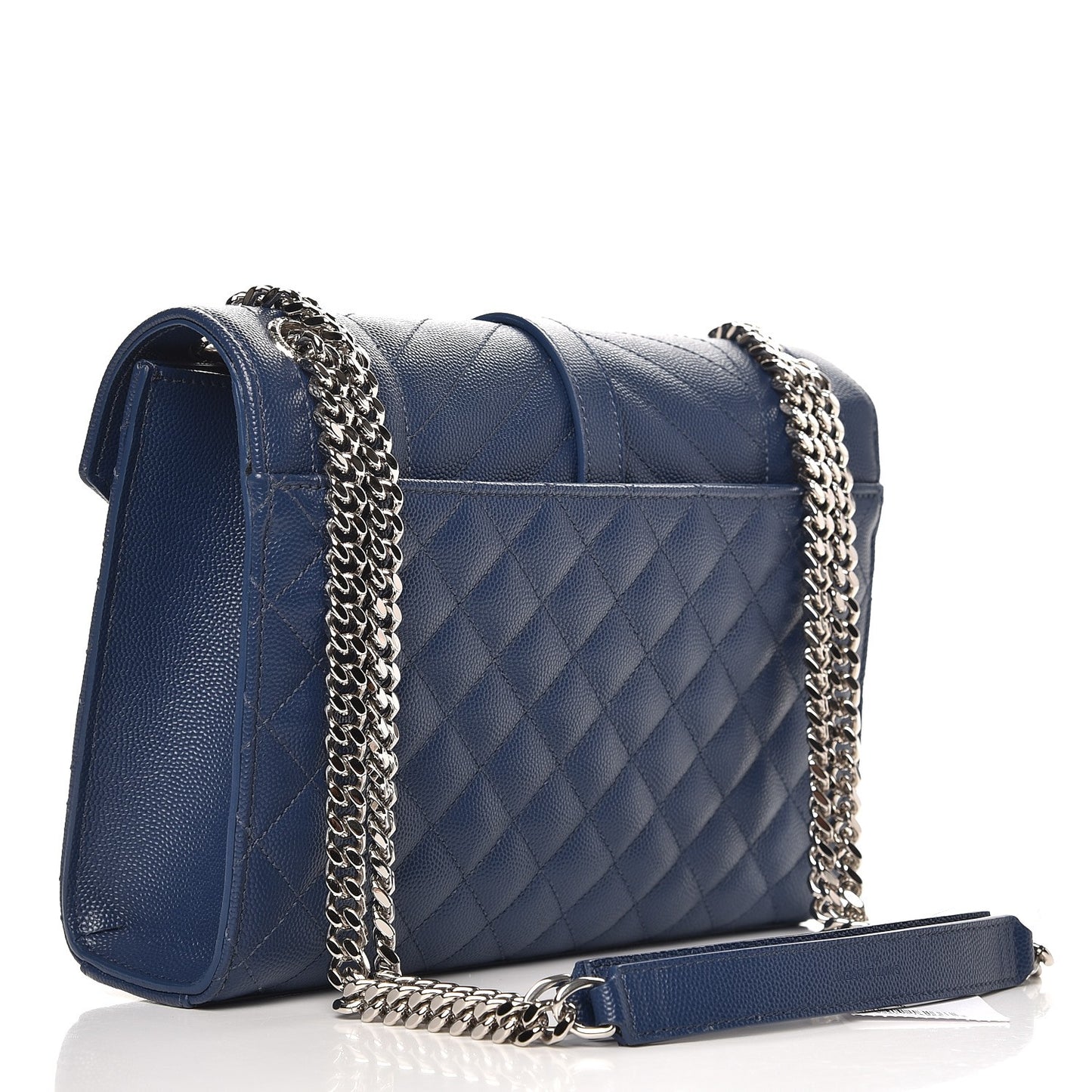 Grain De Poudre Textured Mixed Matelasse Triquilt Medium Monogram Satchel Denim