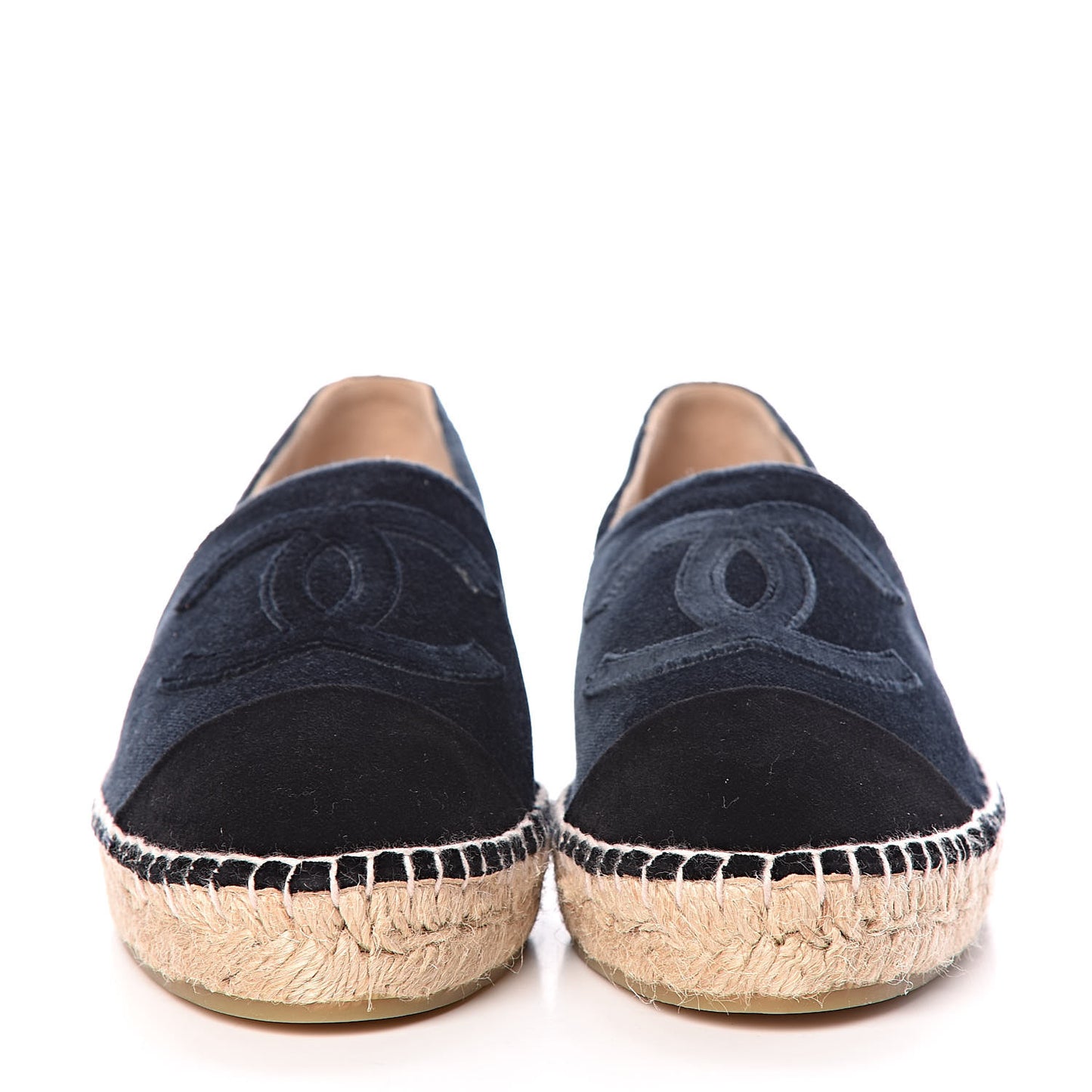 Velvet Logo Espadrilles 39 Blue Black