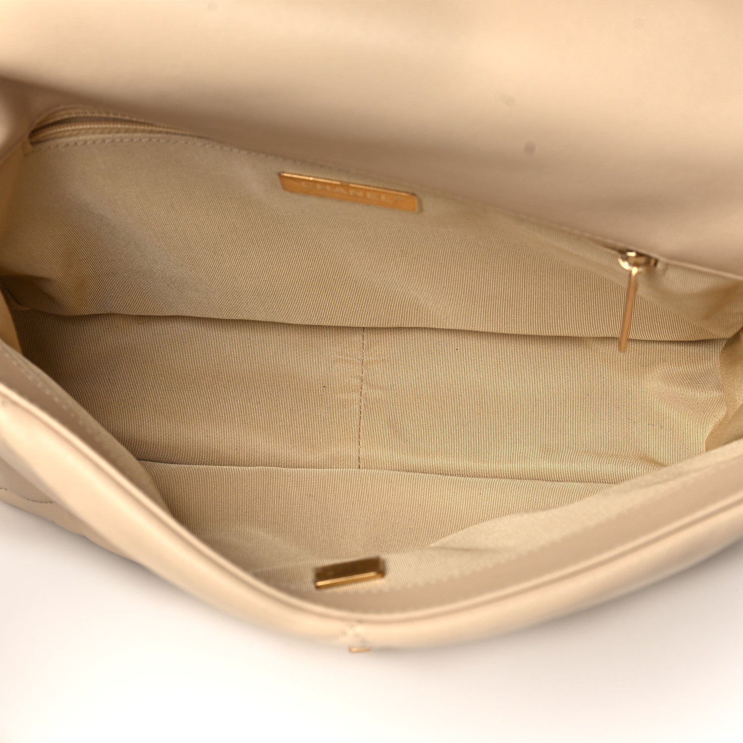 Chanel Lambskin Quilted Large Chanel 19 Flap Beige 5 of 9