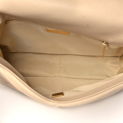 Chanel Lambskin Quilted Large Chanel 19 Flap Beige 5 of 9