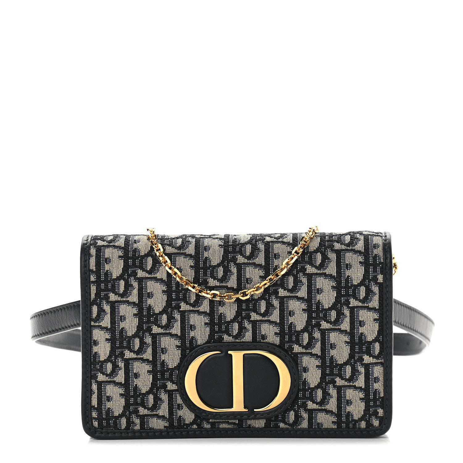 Christian Dior Oblique 30 Montaigne 2-In-1 Pouch Blue 1 of 8