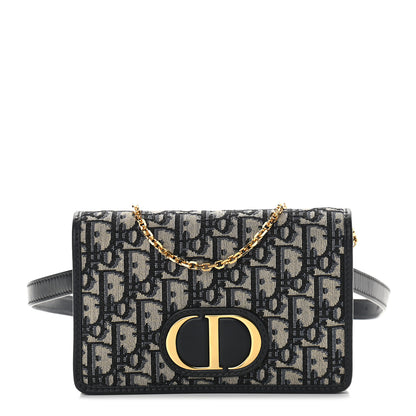 Christian Dior Oblique 30 Montaigne 2-In-1 Pouch Blue 1 of 8