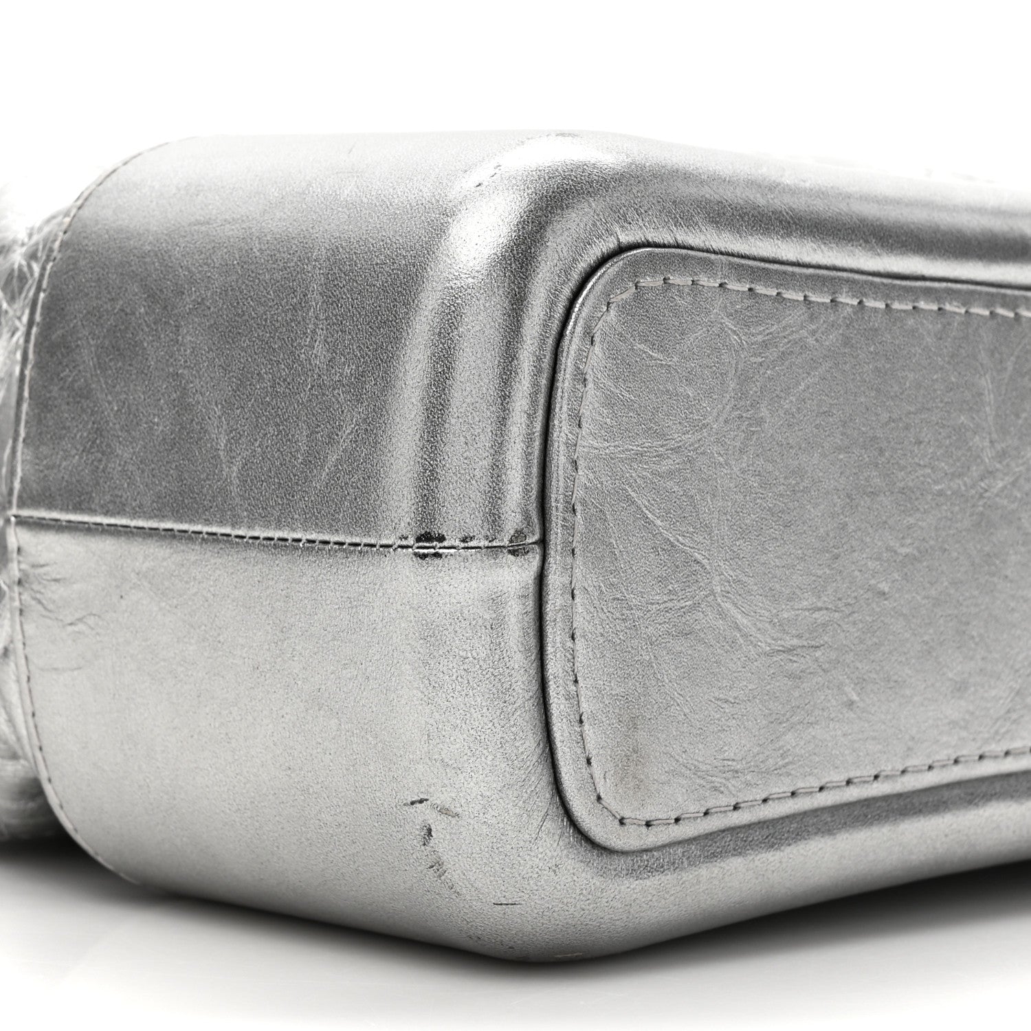 Chanel Metallic Aged Calfskin Quilted Medium Gabrielle Hobo Silver 10 of 16