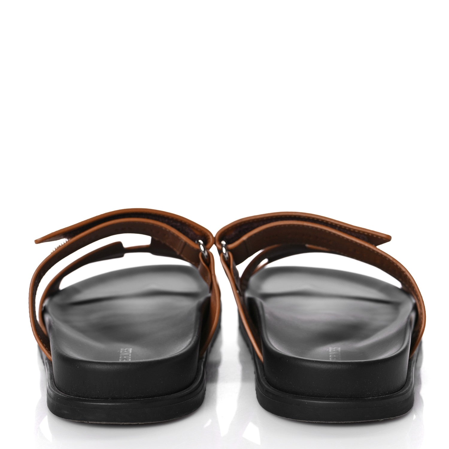 Hermes Calfskin Womens Chypre Sandals 38.5 Gold 5 of 12