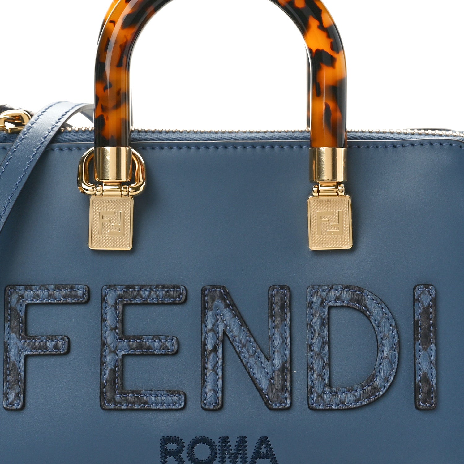 Fendi Vitello King Plexiglass Elaphe Python Print Logo Mini By The Way Mirto 8 of 10