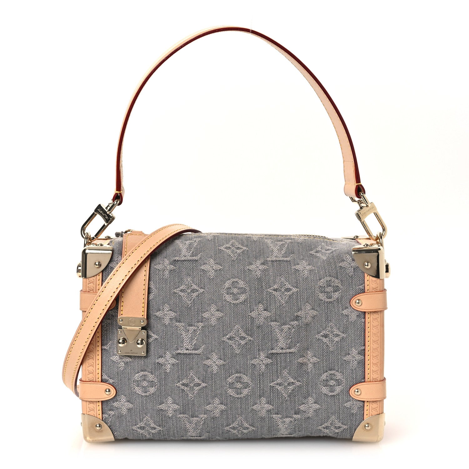Louis Vuitton Monogram Denim Side Trunk MM Washed Gray 1 of 12