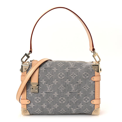 Louis Vuitton Monogram Denim Side Trunk MM Washed Gray 1 of 12