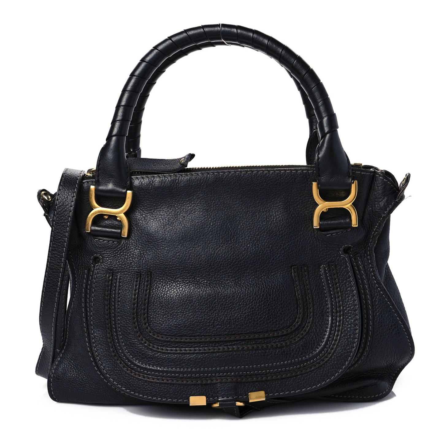 Calfskin Medium Marcie Satchel Black