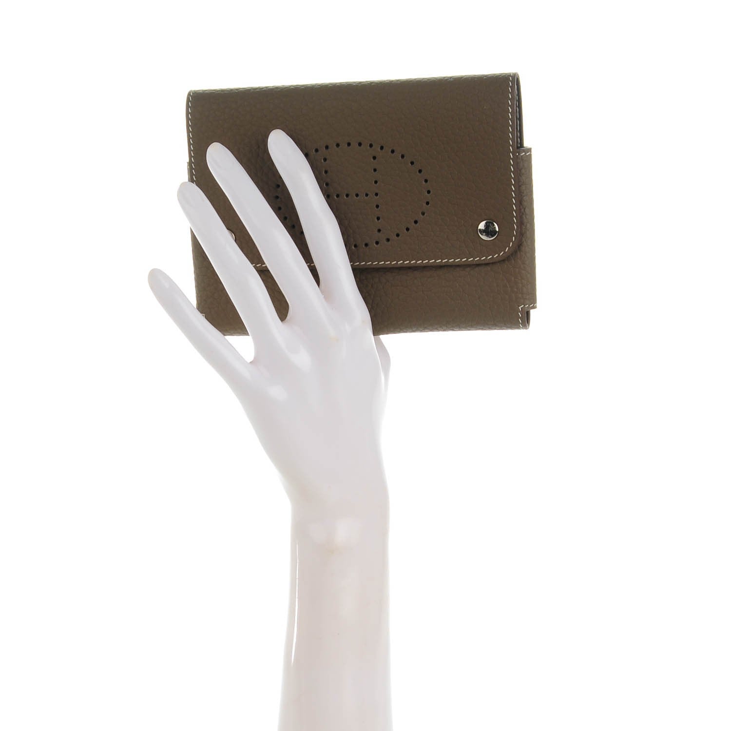 Hermes Taurillon Clemence Mises et Relances Playing Cards Holder Etoupe 2 of 5