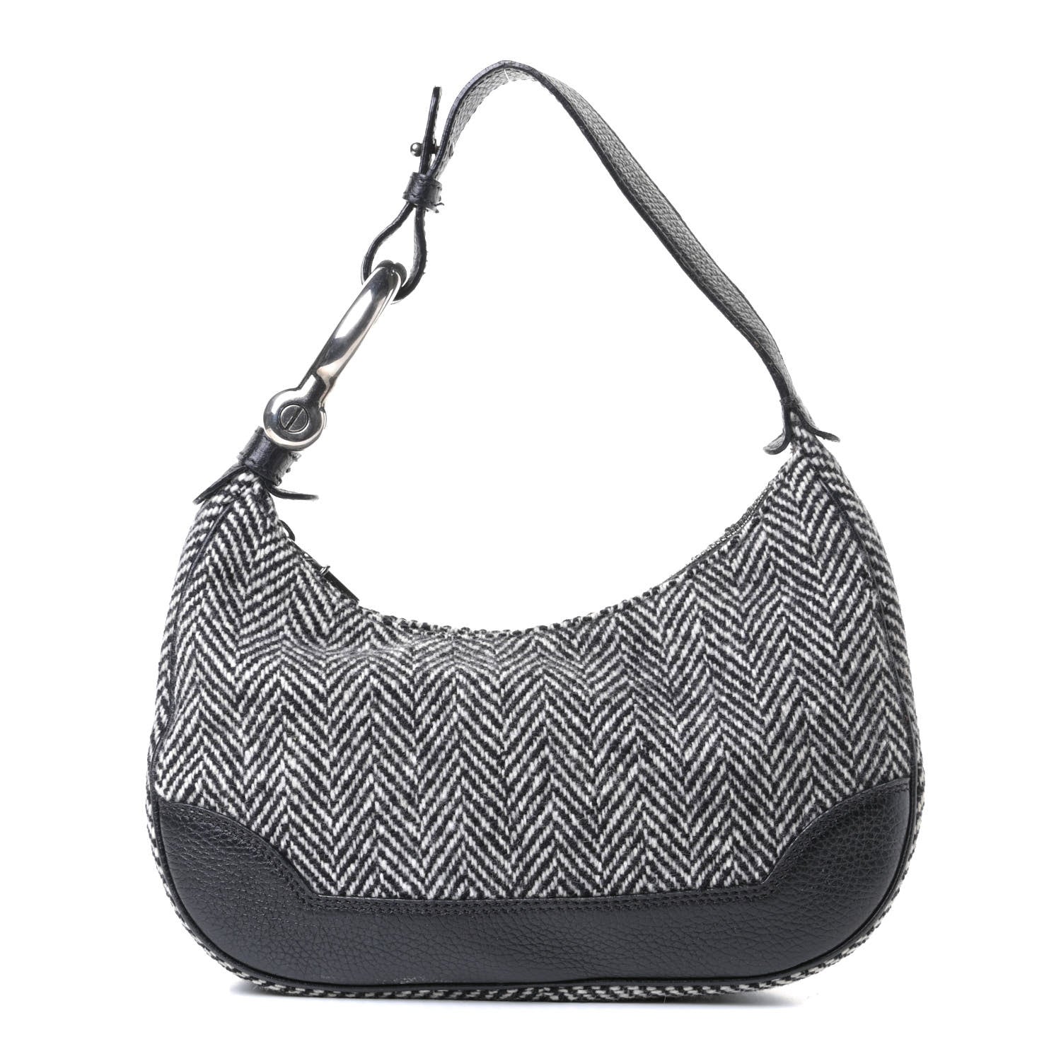 Burberry Knit Shoulder Bag Black White 1 of 8